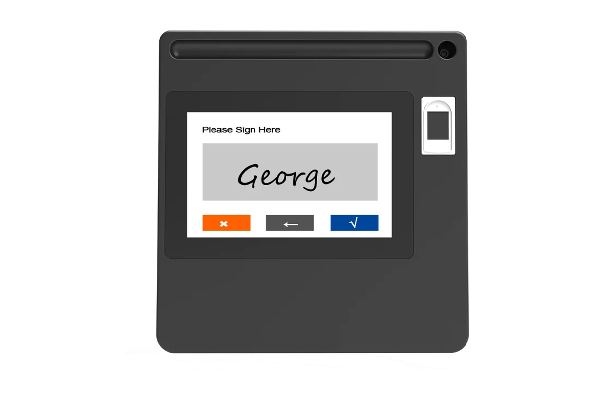 YHN 054 5-inch Signature pad with fingerprint scanner
