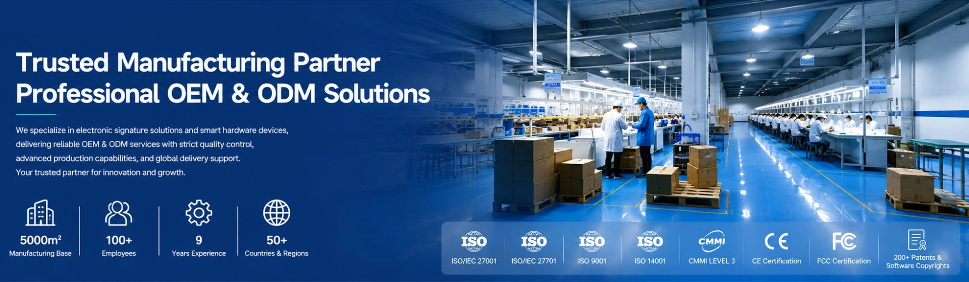 Haveways factory manufacturing workshop for electronic signature pad production